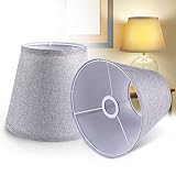 Lamp Shades Set of 2 Lampshades for Table Lamp Floor Lamps, 10x8.5x6.5" Gray Linen Lamp Shade Replac