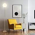 Cuaulans Gold Globe Floor Lamp, Mid Century Modern Floor Lamp, Tall Standing Lamp with Frosted Glass Shade, Contemporary Pole Lamp for Living Room, Bedroom, Offices