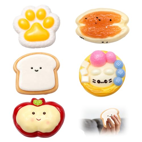 5 Stück Stress Relief Toy, Kawaii Weiche Figuren, Lustige Taktile Formen als Geschenk für Erwachsene und Freunde, Sammlerstück Dekoration