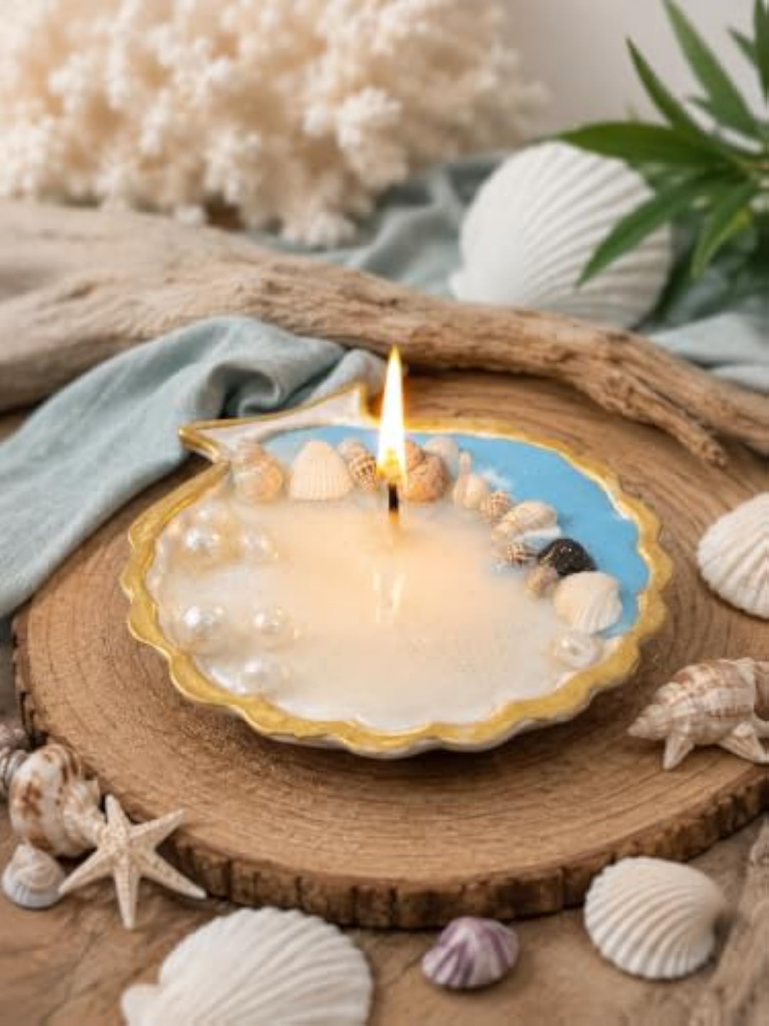 Handcrafted Shell Shaped Decorative Soy Wax Candle