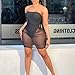 See Through Mini Dress for Women Sexy，Sexy Strapless Corset Top, See Through Mesh Wrap Mini Dress Black