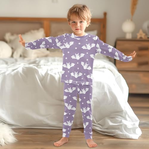 Pajama Sets Long Sleeve Cute Bats Flying Stars Soft Comfy Sleepwear 2 Piece PJS 3-8T 6