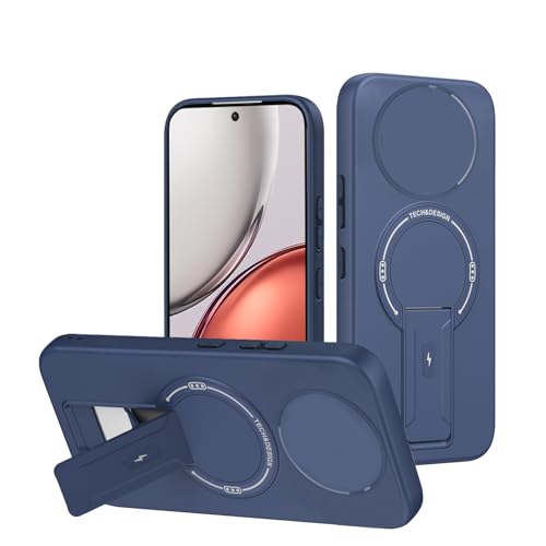 Rfvzubemok Compatible with Huawei Mate 70 5G Magnetic Kickstand 2 in 1【TPU+PC】 Camera Protection Bracket Shockproof Case Blue