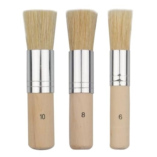 COCODE Wooden Stencil Brush (Set of 3), Natural Bristle Brushes Perfect for Acrylic Painting, Oil Painting, Watercolor Painting, Stencil Project, Card Making and DIY Art Crafts