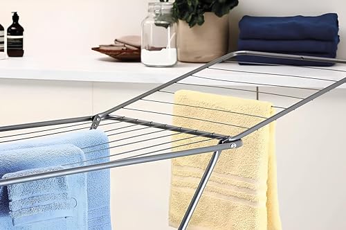 Corde à linge avec ailes pour suspendre les draps longs sans toucher le sol - 6