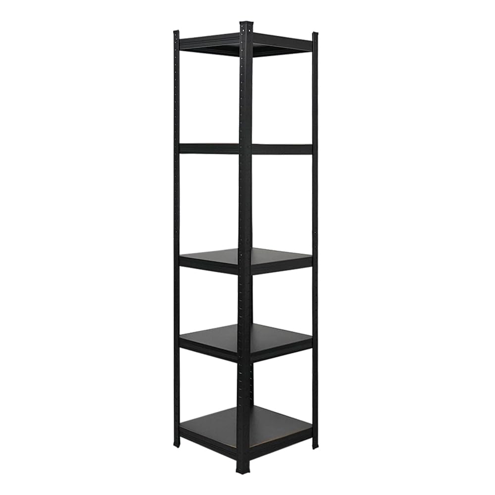 Berlinlodge Étagère de Rangement Bibliothèque Ragnar | HxLxP 180x45x45cm | Capacité de Charge 100kg | Noir Mat