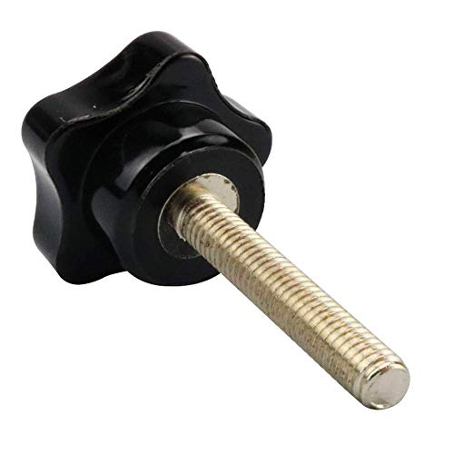 Yxq M5X35Mm Star Hand Knob Male Thread 25Mm Dia Head Clamping Screw Replacement Grip Plastic Black Cap, 3Pcs #TOP3
