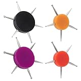 4 Pack Nail Dotting Tool, 6 In 1 Circular Nail Art Dotting Pen Manicure Dotting Disc, Painting Nail Polish Carving Tools Salon Decoration Manicure Tools for Embossing Pattern Clay Sculpting (4 Colors)