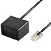 Produktbild Best Plug 20cm Telefon Fax Kabel Adapter Verteiler Splitter Weiche Verbindungsstück, RJ45 Stecker auf 1 TAE-N Buchse und 2 TAE-F Buchse, Schwarz