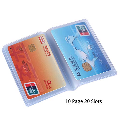 Senkary Set Of 3 - Plastic Wallet Insert Credit Card Holder (20 Page 20 Slots, 10 Page 20 Slots And 10 Page 10 Slots), Translucent #TOP3