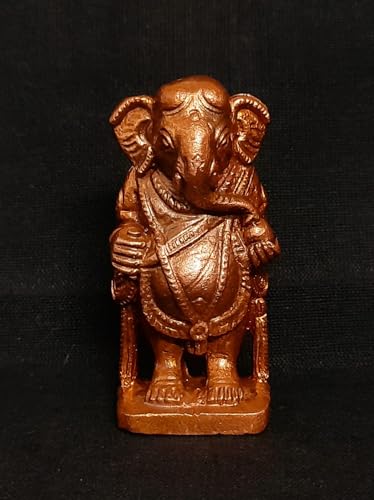 Image of Copper Ganesh Idol 2.2 in | Patina Antique Finish | 130g