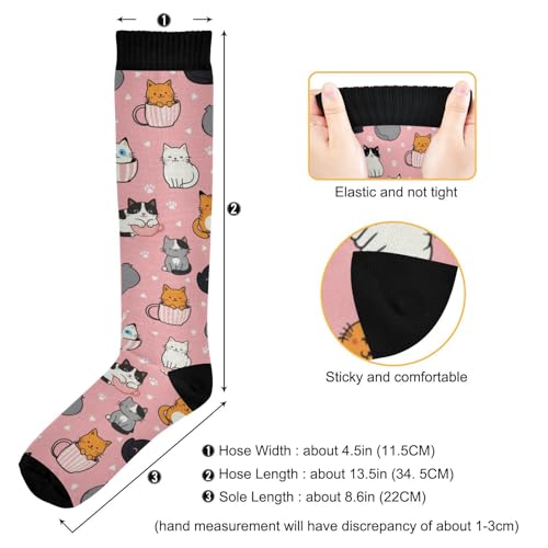 Image of Pigsaly Womens Compression Socks Yellow Stars Funny Brown Capybara Knee High Socks Athletic Tube Sock Outdoor Sport Socks