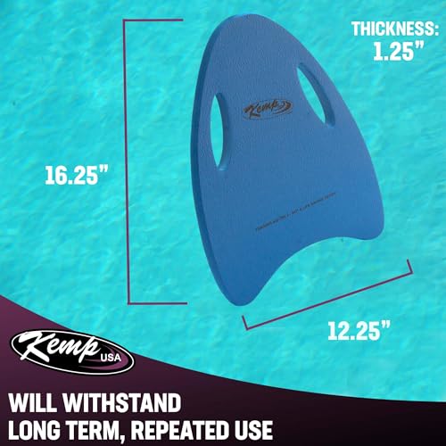 Kemp USA Contour Kick Board with Handles - Heavy-Duty Swimming Pool Accessory - Constructed Using Durable EVA Foam - Ideal for Swim Teams & Recreational Swimmers - 16.5x1.5x12.25 inches (Royal Blue) - Thumbnail 4
