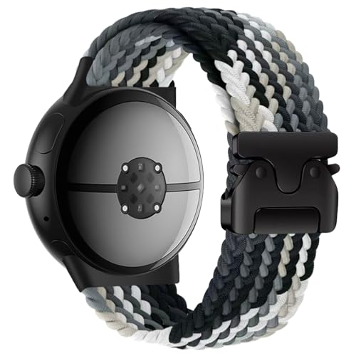 Image of Yeahxing Band for Pixel Watch 4 /3 /2 /1 Band - Stretchy Nylon Braided Bands for Google Pixel Watch 41mm 45mm, Fit 6.8-10.2 inch Adjustable Wristband with Parachute Buckle for Men Women
