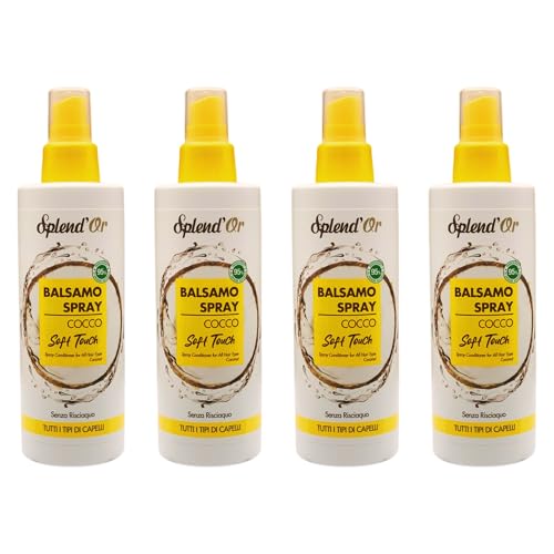Balsamo Spray Soft Touch al Cocco, Senza Risciacquo, Dona ai tuoi Capelli Morbidezza e leggerezza. Per Tutti i Tipi di Capelli 200ml (4 Unità)