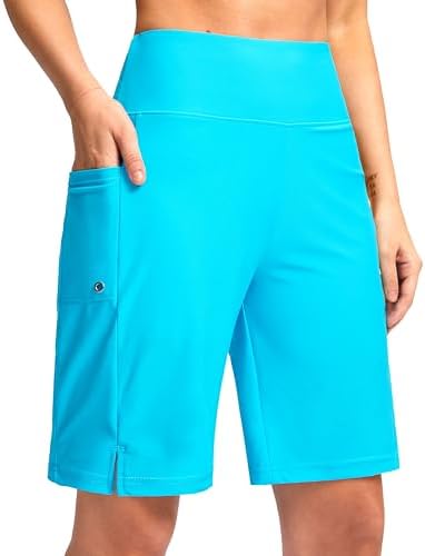 G Gradual Women's 9" Long Swim Board Shorts with Pockets
