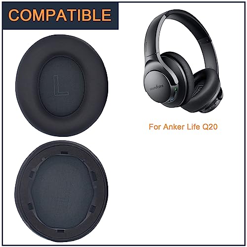 Earpads para Anker Soundcore Life Q20 q20bt Almohadillas de Repuesto con Cuero Proteico y Espuma Viscoelástica para Anker Soundcore Q20 & q20bt miniatura 3