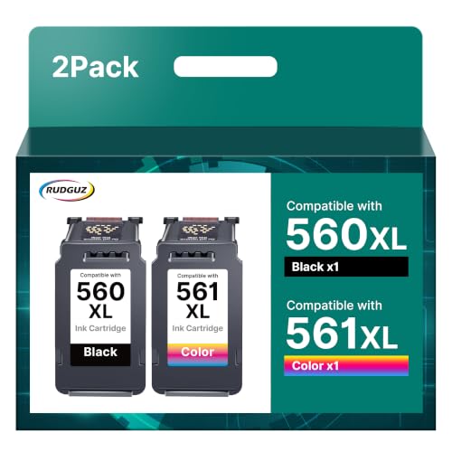 PG560/CL561XL Ink Cartridges Compatible for Canon PG560/CL561 XL Ink Cartridges for PIXMA TS5350 TS5350a TS5351 TS5351a TS5352 TS5352a TS5353a TS7450 TS7450a TS7451 TS7451a printers (2-Pack)