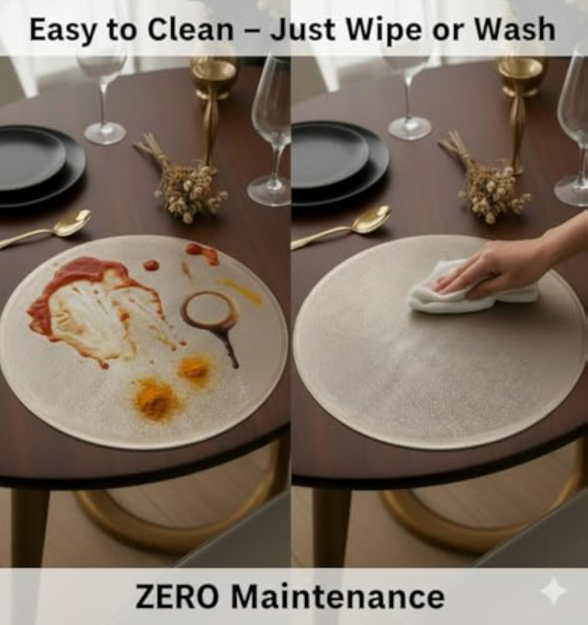 Premium Square Table Mat, Heat Resistant & Waterproof