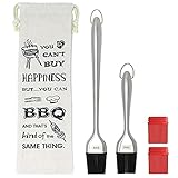 NHX Brands Silicone BBQ Sauce Basting Brush with Premium Stainless Steel Handles for Barbecue,...