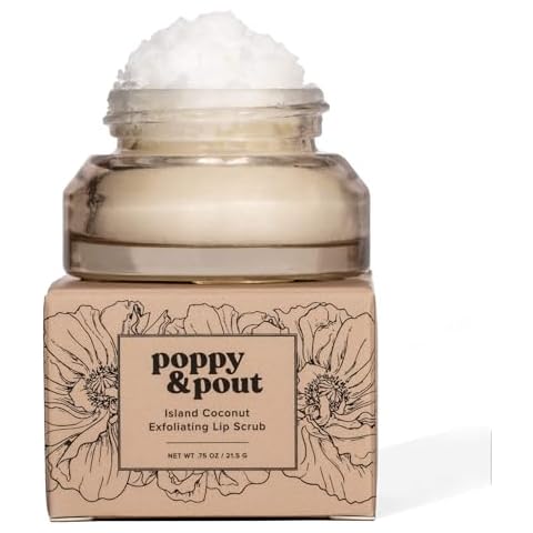 Poppy & Pout 100% Natural Lip Scrub, Island Coconut Cover