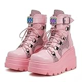 Witelf Gothic Cyberpunk Spike Studded Platform Boots...