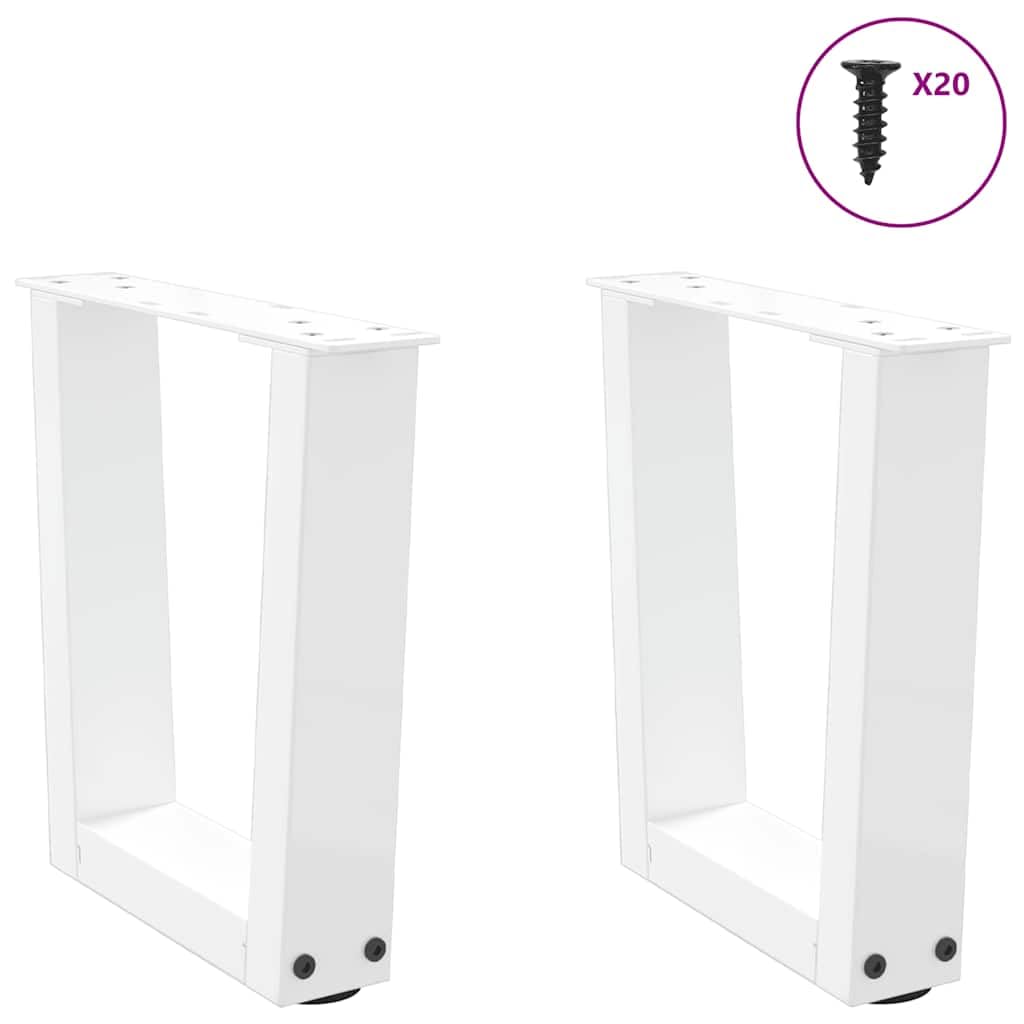 V-Shape Coffee Table Legs 2 Pack White 40x(30-31,3) cm Steel