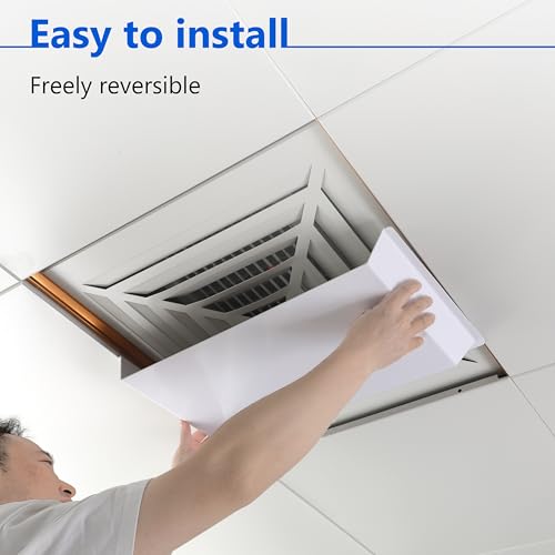 2-Pack, 24”×12” Ceiling Air Diverter for 2'x2' Grid and T-Bar Systems to Redirect Airflow from Vents by Qnemaei - Used condition - Image 5