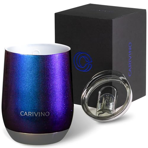 CARIVINO: Luxury Wine Tumbler with Genuine Cork Base and Ceramic Interior (No...