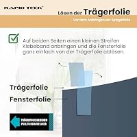 Rapid Teck® Fensterfolie, Spiegelfolie, Sichtschutzfolie Fenster, 200x152cm | Tagsüber blickdicht von außen, 99% UV-Schutz, selbstklebend, Hitzeschutzfolie & Sonnenschutzfolie für Fenster außen – Ansicht 4