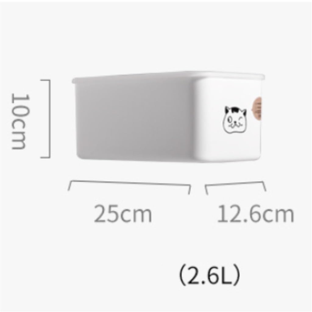 Frischhaltedosen Haushaltslebensmittel-Frischhaltebox, versiegelt mit Deckel, rechteckige Kühlschrankaufbewahrung, Frischhalte-Aufbewahrungsbox Organizer Kühlschrank ( Color : White , Size : 2.6L )