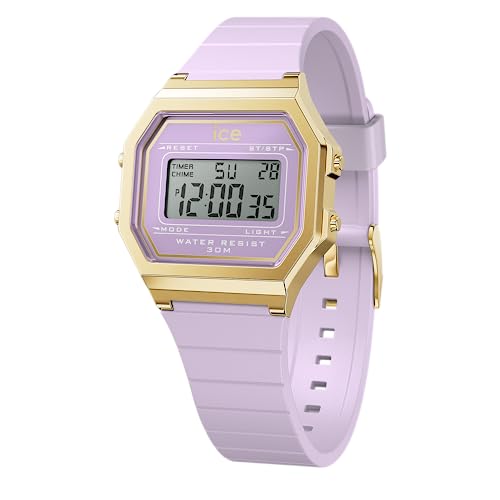 ICE-WATCH - Ice Digit Retro Lavender Petal - Montre Violette pour Femme avec Bracelet en Plastique...