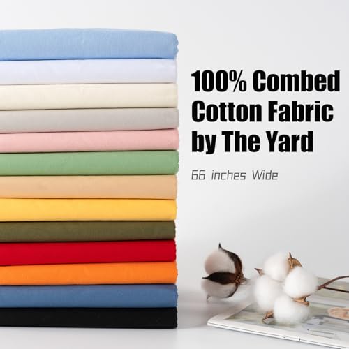 100% Combed Cotton Fabric by The Yard, 66 inches Wide, Premium Soft Breathable Cotton Cloth, Durable Fade Resistant Material for Sewing, Bedding, DIY Crafts, Home Textile (Beige, 3 Yards) by CNSUPMK - Used condition - Image 6