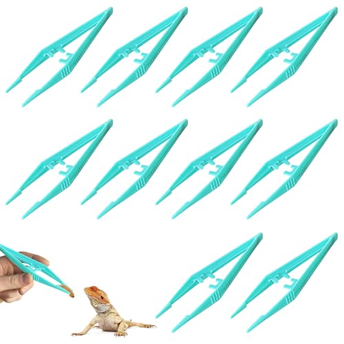 10Pcs Reusable Plastic Tweezers for Kids Portable Medical Tweezers Comfort Grip First Aid Tweezer Serrated Tips for Kids DIY Arts Crafts Health Beauty Professional Use (10.5cm, Green)
