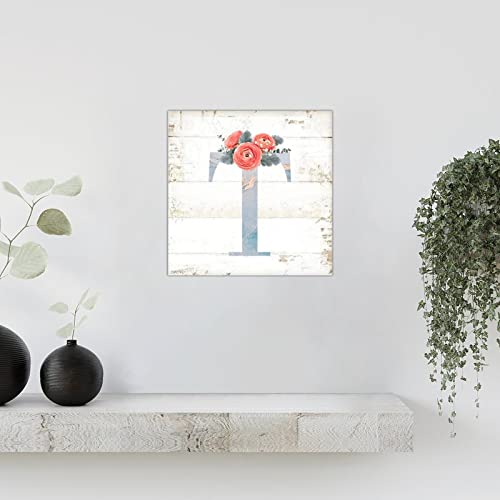 Lettre T en bois monogramme marbre cadeau idéal maison - 5