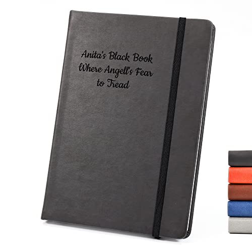 CustomDesign.Shop Taccuino personalizzato con copertina rigida premium | Crea un diario davvero unico | Idea regalo con incisione laser - A5, Nero
