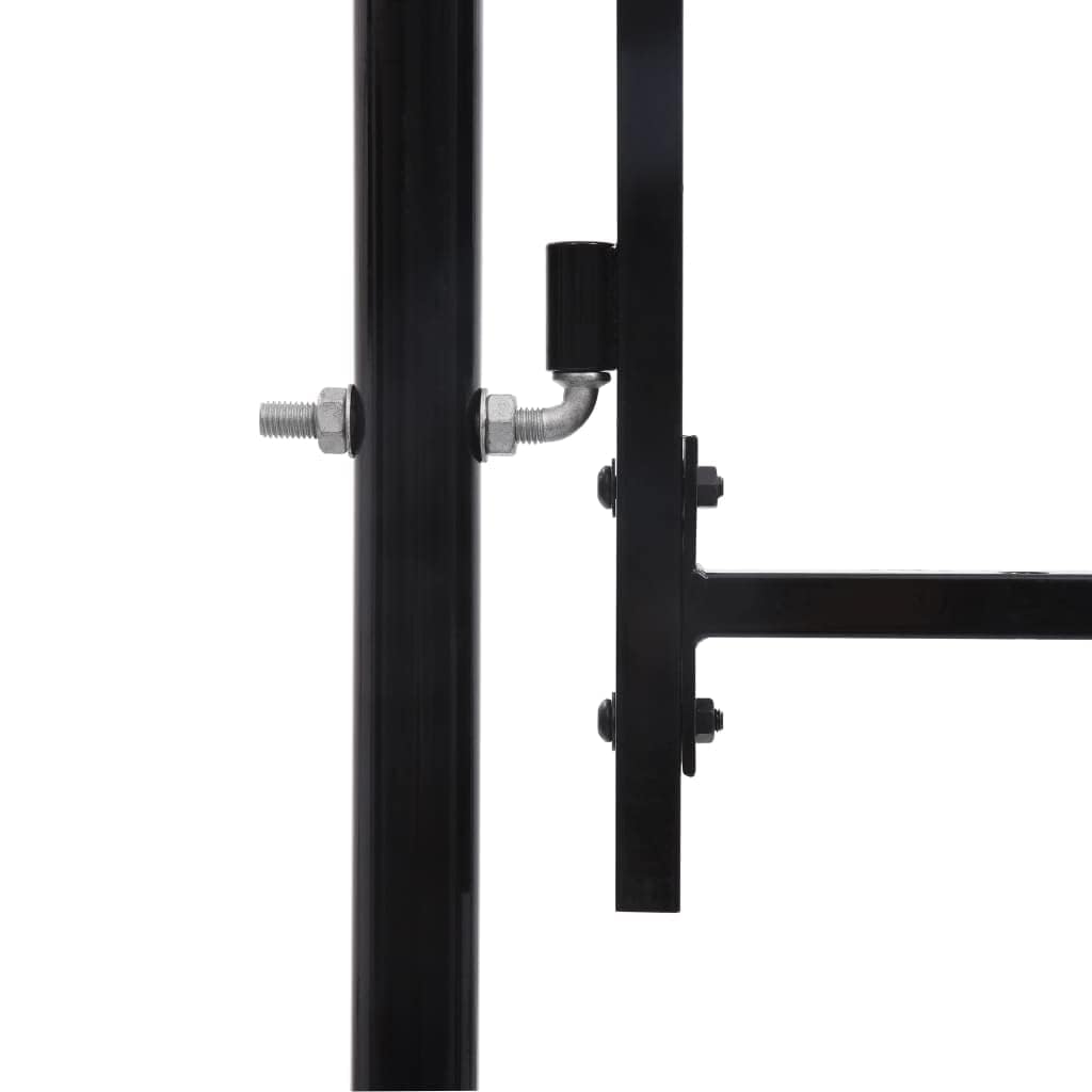 Refined Cancela de Valla Doble Puerta de Jardín Entada Vallado Exterior con Puntas de Acero Negro (3 x 1.5 m)