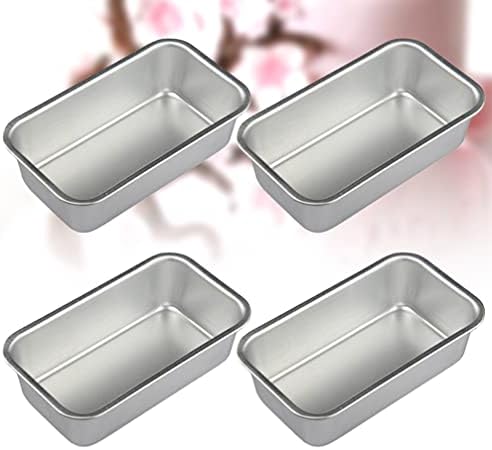 YARNOW 4 Pack Mini Loaf Pans, Non- Stick Mini Loaf Baking Pans Cake Pans Bread Loaf Tin Pans for Cake, Bread, Meatloaf, Quiche Silver 12 x 7X 3. 8cm