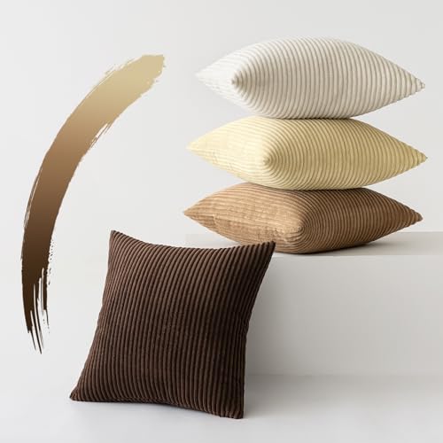 Slozzi Set of 4 Corduroy Cushion Covers, Sofa Cushion Covers, Decorative Cushion Cover, Couch Cushion, Soft, for Sofa Bedroom