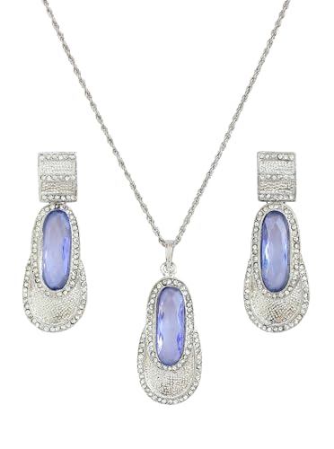 Image of Touchstone Indian Colorful Delicate Desire Traditional Exclusive Designer Jewellery Pendant Sets for Women