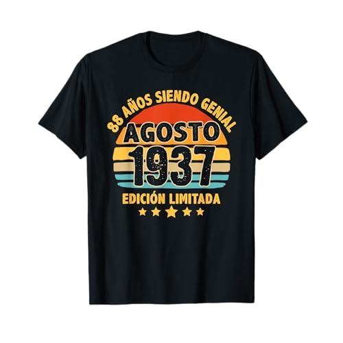 Agosto 1937 88 Años Hombre Cumpleaños Regalo Agosto 1937 Camiseta