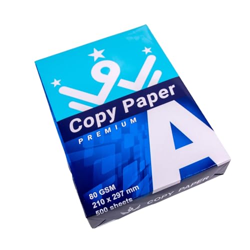 ABD Folios A4 1 Paquete 500 folios, DIN A4 y 1 Paquete de 500 folios din a4 80gr, Papel impresora a4, Hogar, Folios a4 para Impresoras Lásery de Inyección Fotocopiadora-Fax (1 Paquete de 500 hojas)