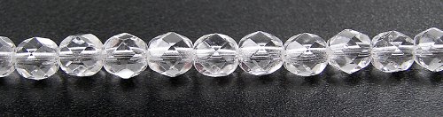 3Mm (405) Clear Crystal, 3X16In Strands, Czech Fire Polished Round Faceted Glass Beads #TOP2