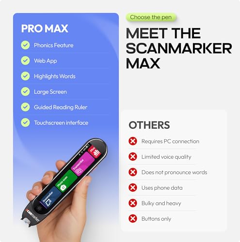 Scanmarker Max Reading Pen &ndash; Designed for Classroom Support with Phonics Assistance, Lock Function and Assistive Web App