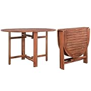 vidaXL Acacia Mesa Jardín Plegable Oval Madera…