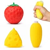 3 Stück Squishy Spielzeug Erdbeere & Käse ,Slow Rising Corn Fidget Toy