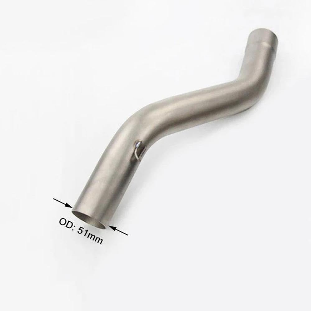 For Kawasaki ZX10R 2008-2015 Exhaust System Middle Link Pipe Stainless Steel 51mm Connecting Tube Slip On Motorcycle Rear End Components