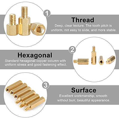 260Pcs M3 Male-Female Brass Thread Hex Standoff Spacer Screws And Nuts Assorted Kit,Threaded Pillar Pcb Motherboard Assortment Kit For Diy Computer Build, Circuit Board #TOP4
