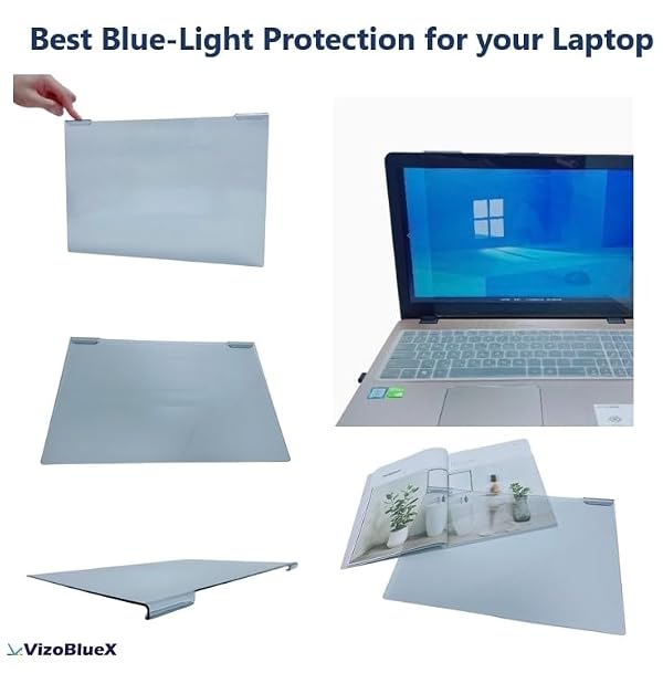 VizoBlueX - 14 inch Diagonal Blue Light Blocking Screen Protector Filter. Panel LED PC All Laptop Anti-UV Eye Protection Panel Cover - Hanging Type Fits Apple MacBook Pro 14 (W 12.4" X H 7.9") by VizoBlueX - Used condition - Image 6