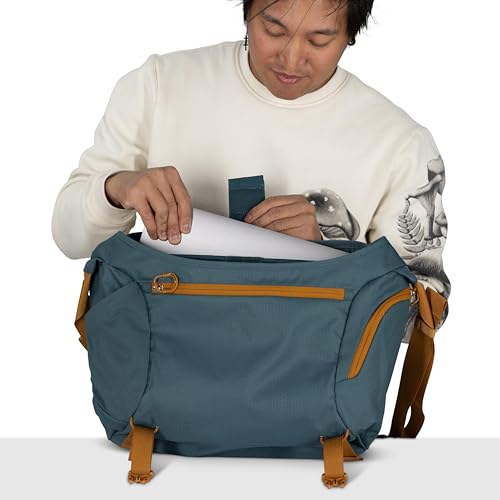 Osprey Daylite 12L Messenger Bag - Durable Crossbody Shoulder Bag with Laptop Sleeve and Bottle Pocket, Mystery White/Multi